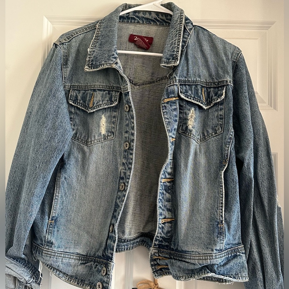 Distressed Denim Jacket - Adult size small
